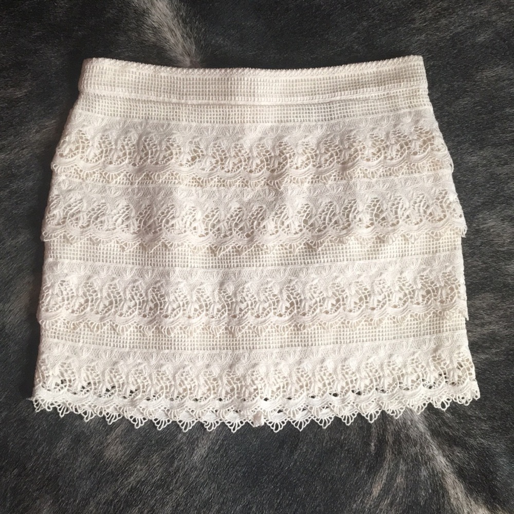 Cream Lace Skirt